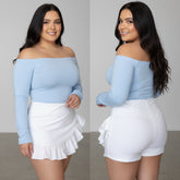 Falda Short stretch blanca